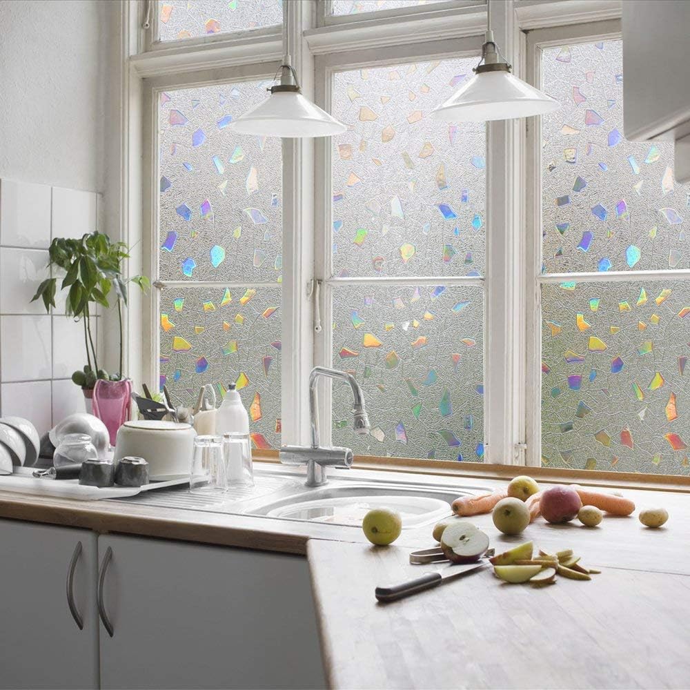 rabbitgoo Pellicola Privacy Pellicola per Finestre Vetri 3D Geometria