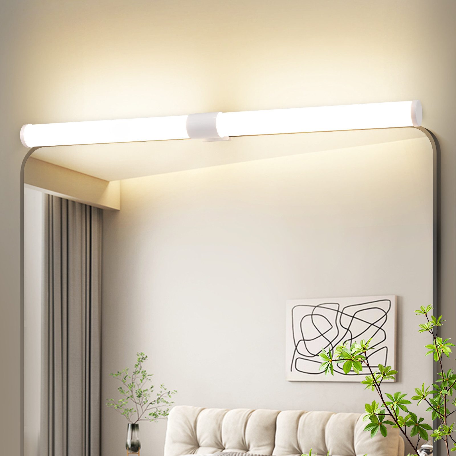 NETTLIFE 8W 60CM LED Lustro Łazienkowe Światło Białe Ścienne Lampa Łazienkowa Zacisk Wodoodporny IP44 4000K