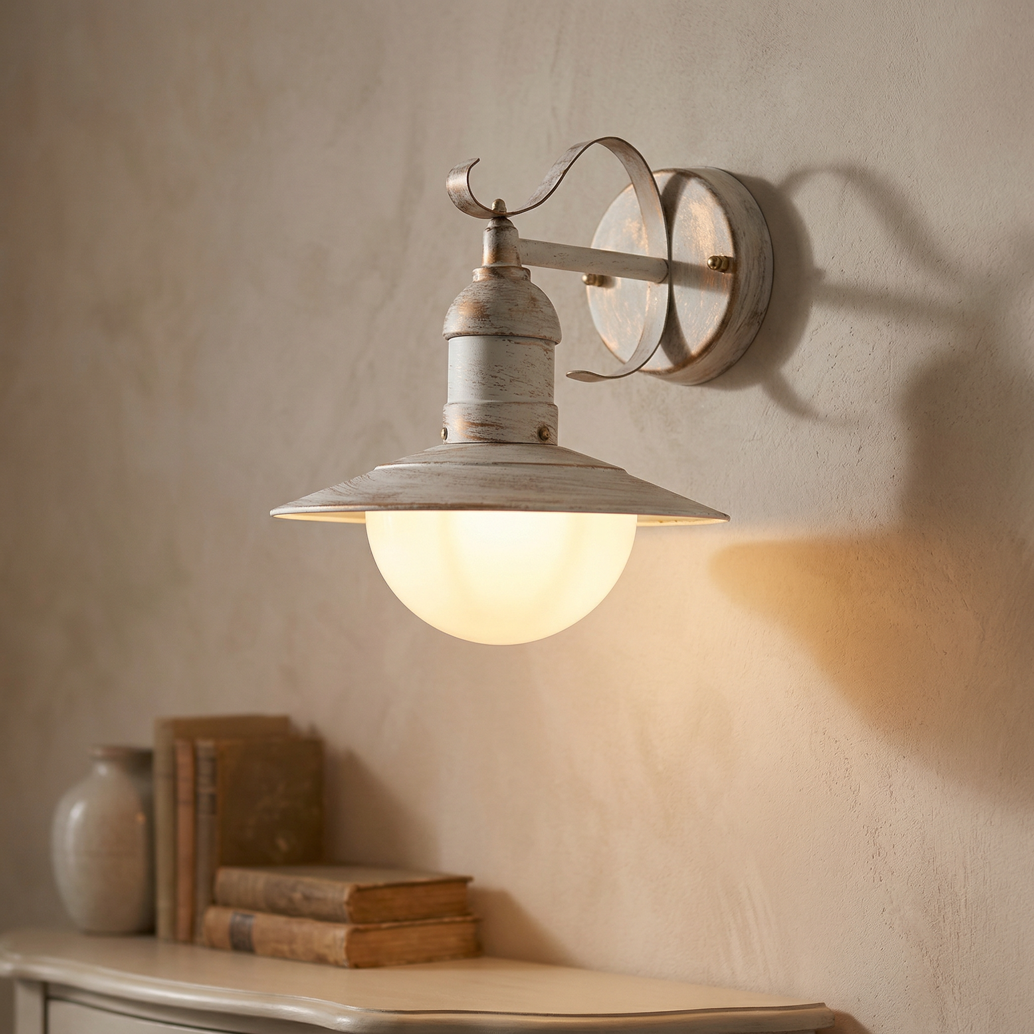 Kinkiet zewnętrzny Oslo biały antyczny 1xE27x60W wym:28x24x28cm IP44 Rabalux