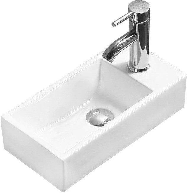 Mexen Inez umywalka nablatowa lewa 40 x 20 cm, biała - 21484000L