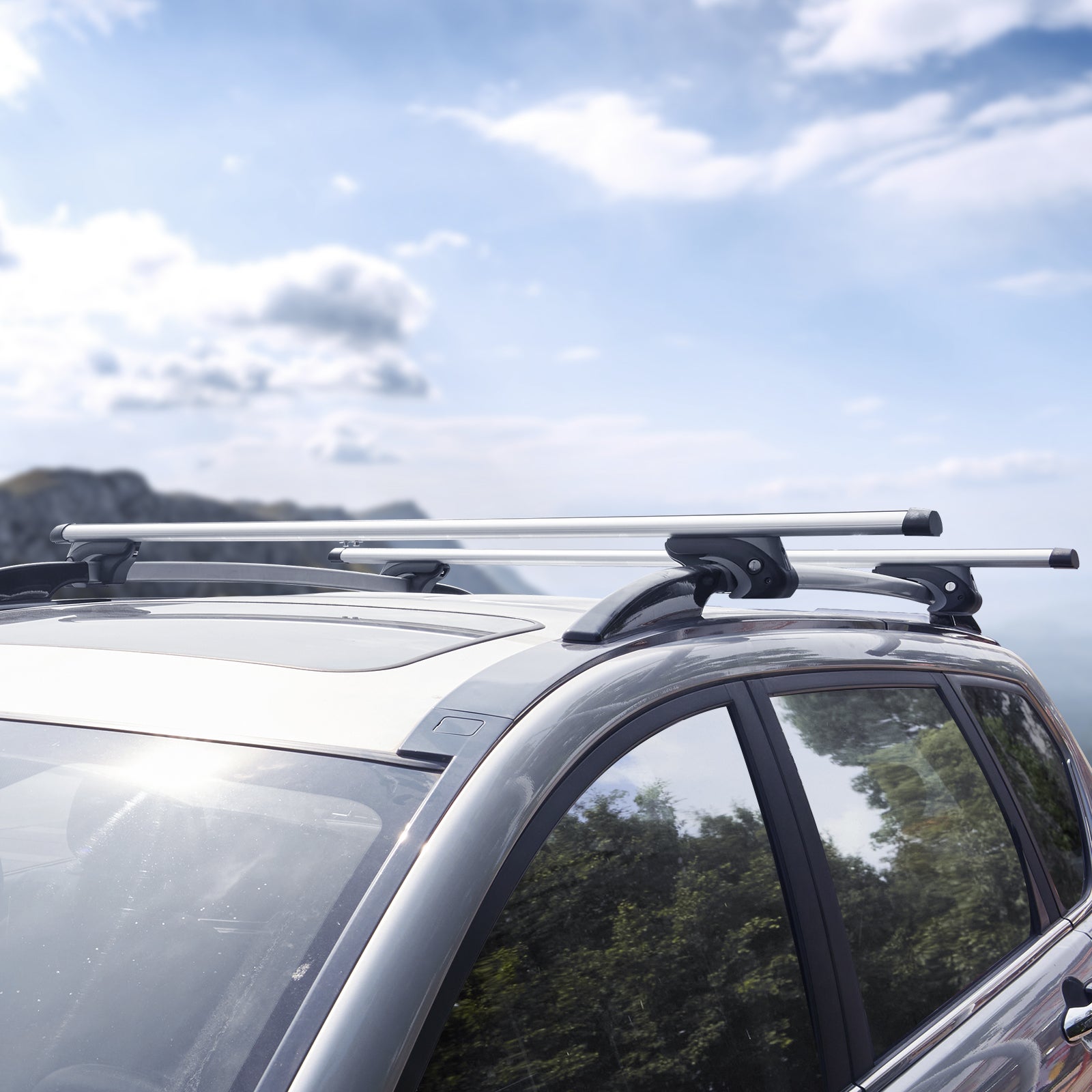 Barres de Toit Transversales Universelles VEVOR 2PCs Verrouillables Porte-Bagages Voiture en Aluminium Charge 90,7 kg Galerie de Toit - 8