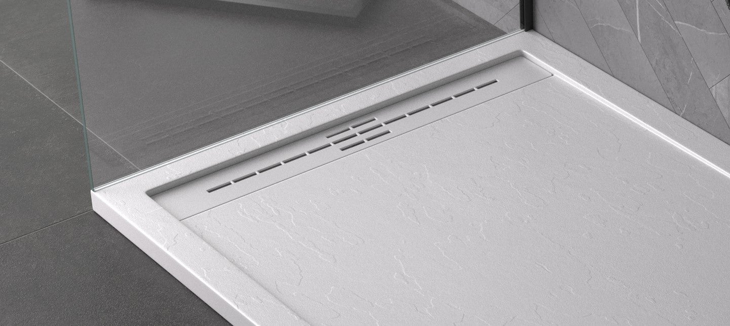 Receveur De Douche Extra Plat SALVI En SoliCast® Surface Ardoisée Blan – Le Monde Du Bain