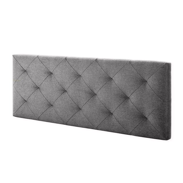 Tête De Lit Capitonnée Gris Foncé 140 Cm – Design Moderne Et Hauteur Ajustable – En Tissu Résistant Et Bois Naturel