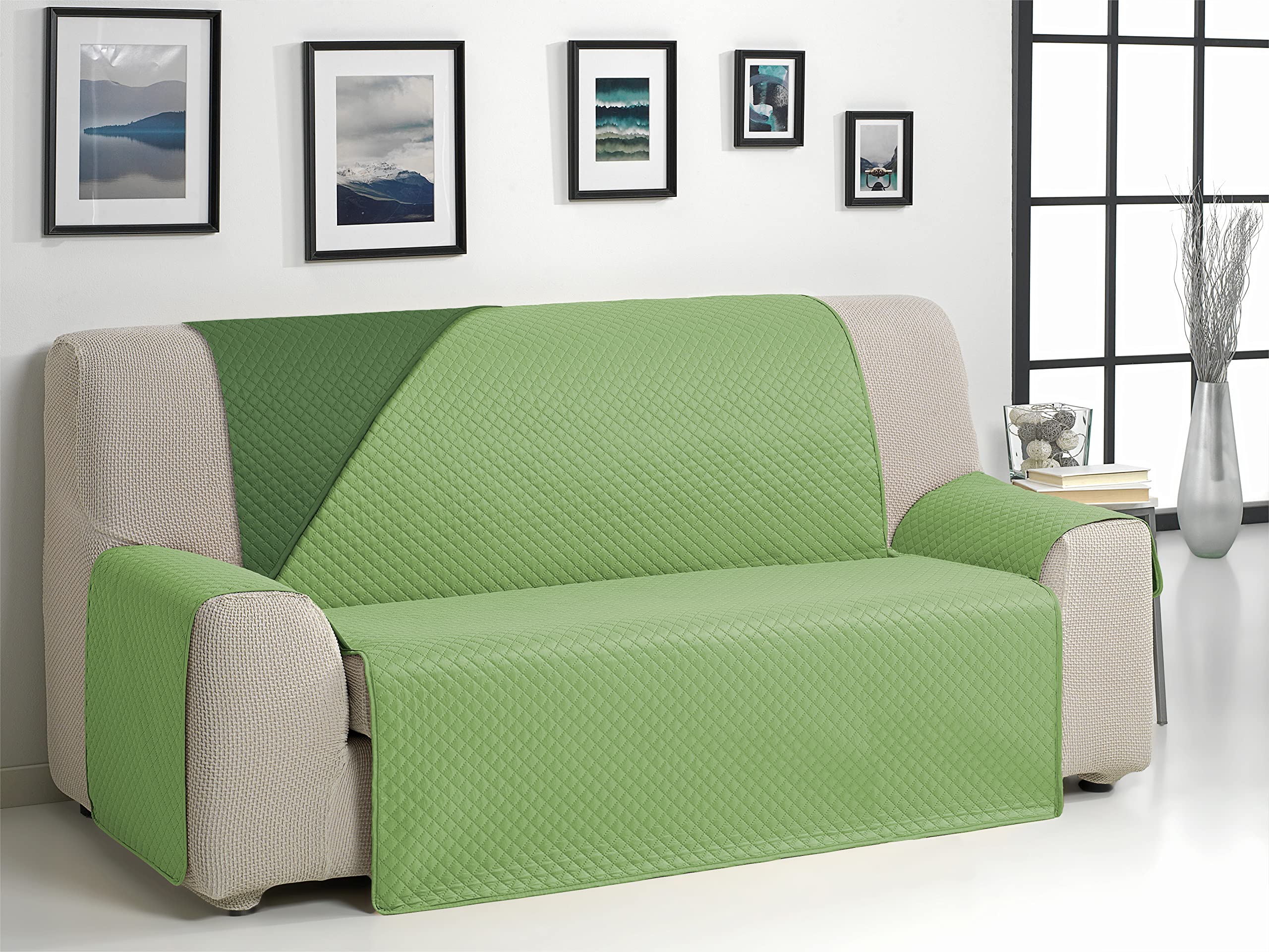 Martina Home Diamond Copridivano imbottito 2 Posti XL - Verde/bottiglia - 3