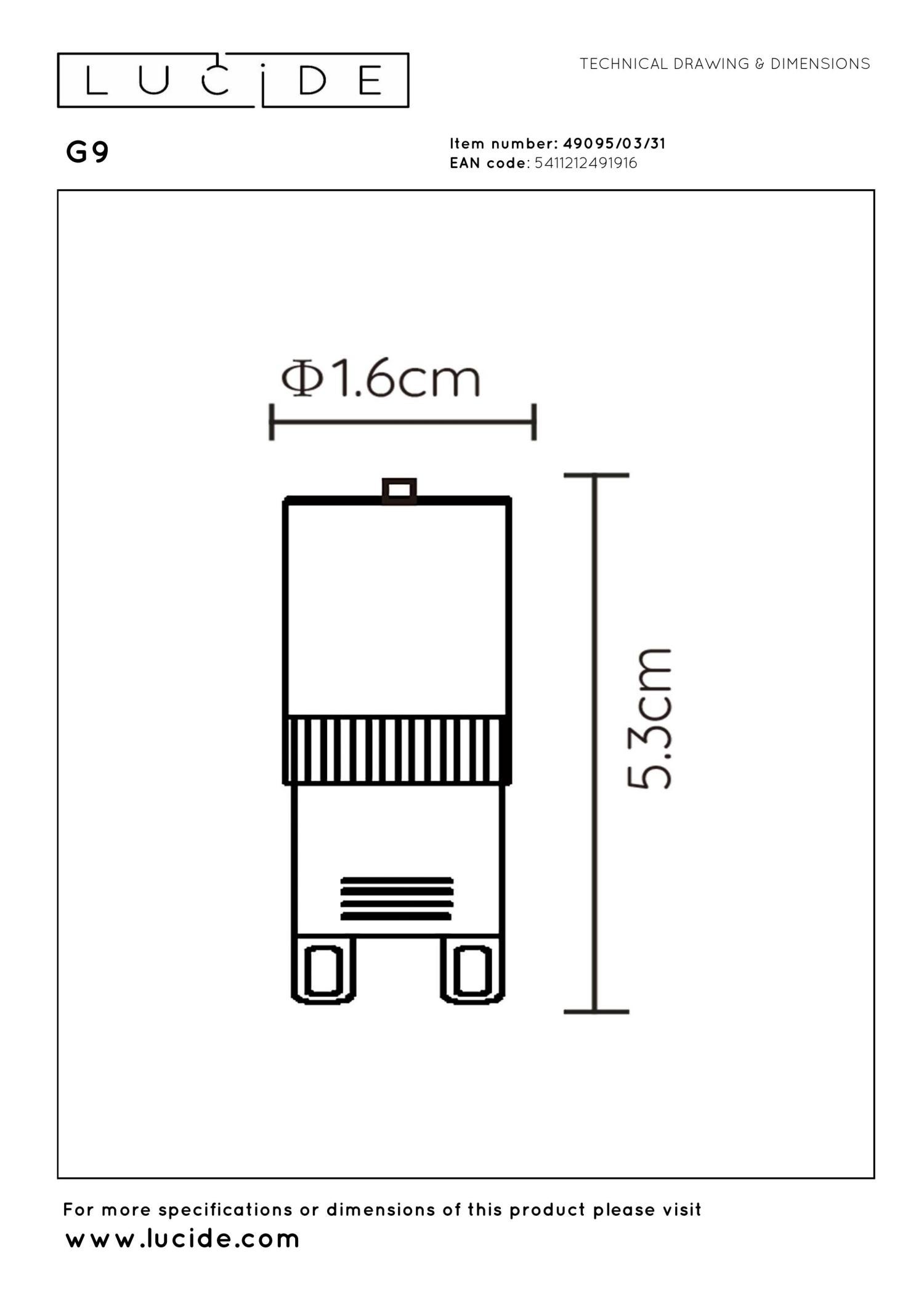 Ampoule led G9 - Blanc - 1xG9 - Lucide - 3