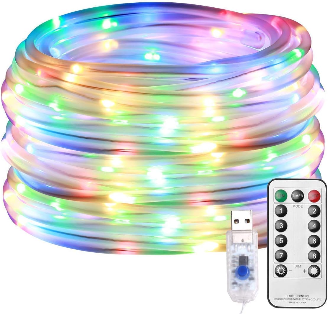 Guirlande Lumineuse LED Tube 6 Mètres - 216 LEDs, IP65 étanche - Télécommande, 6 Modes, Minuterie - Pour Noël, Décoration - 6