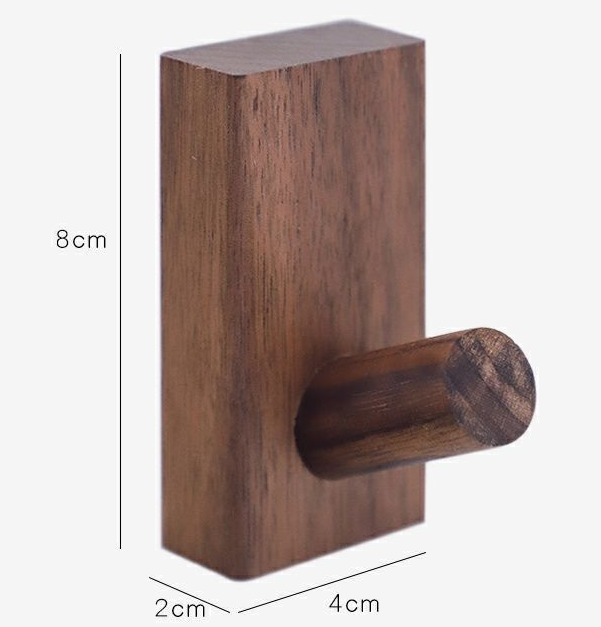 porte manteau mural bois,crochet mural adhesif,patères porte manteaux pour entrée,patere enfant,patere murale (Rectangle Noyer Noir-2P) - 8