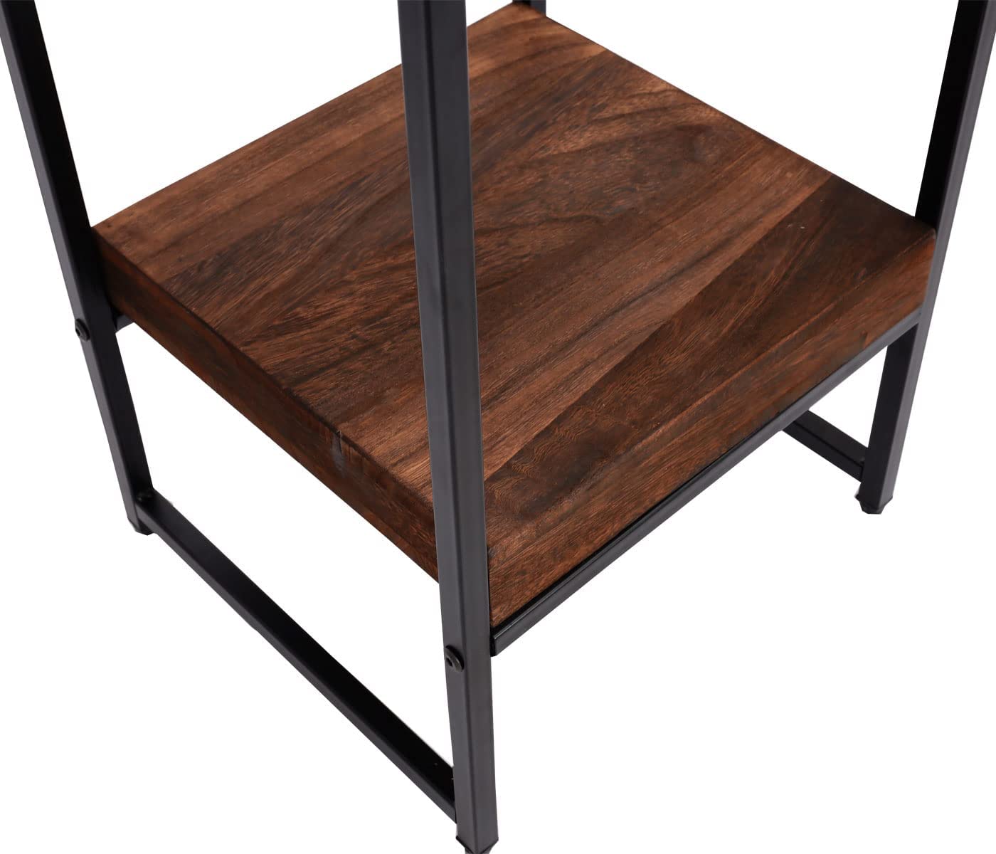 Table support de plantes étagère à fleurs table d'appoint en métal MDF marron foncé 101cm MED04067 - 6