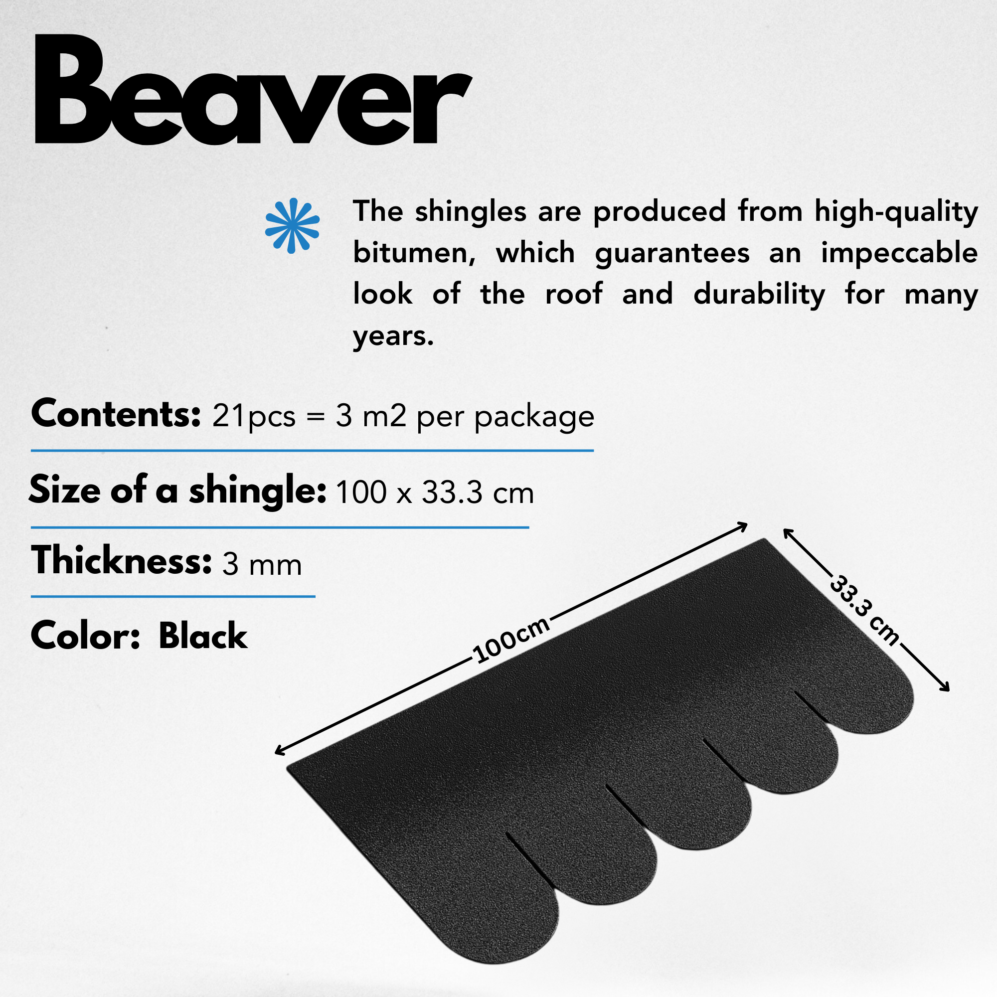 Bardeaux bitumineux Beaver B-BLACK - 3