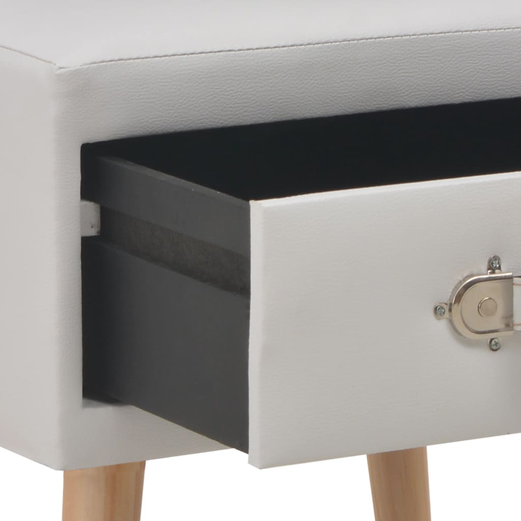 Table de chevet，Table d'appoint, Table de nuit pour Salon Chambre Blanc 40x35x40 cm Similicuir579632 - 6