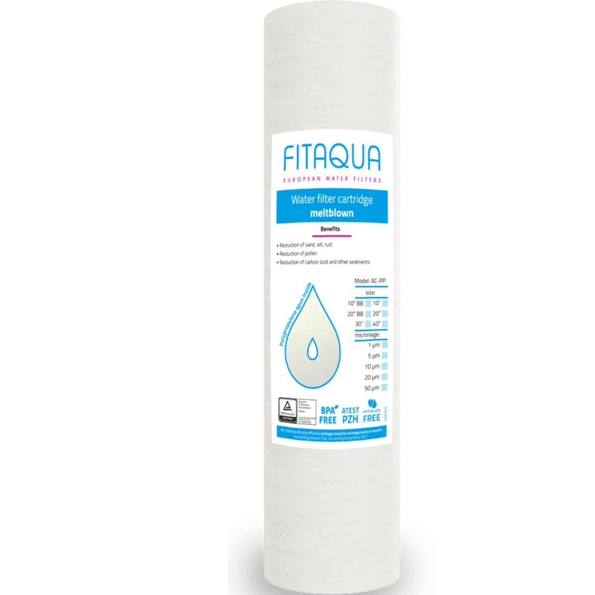 Cartuș Filtru FitAqua AC-PP 10 Inch, 20 Microni