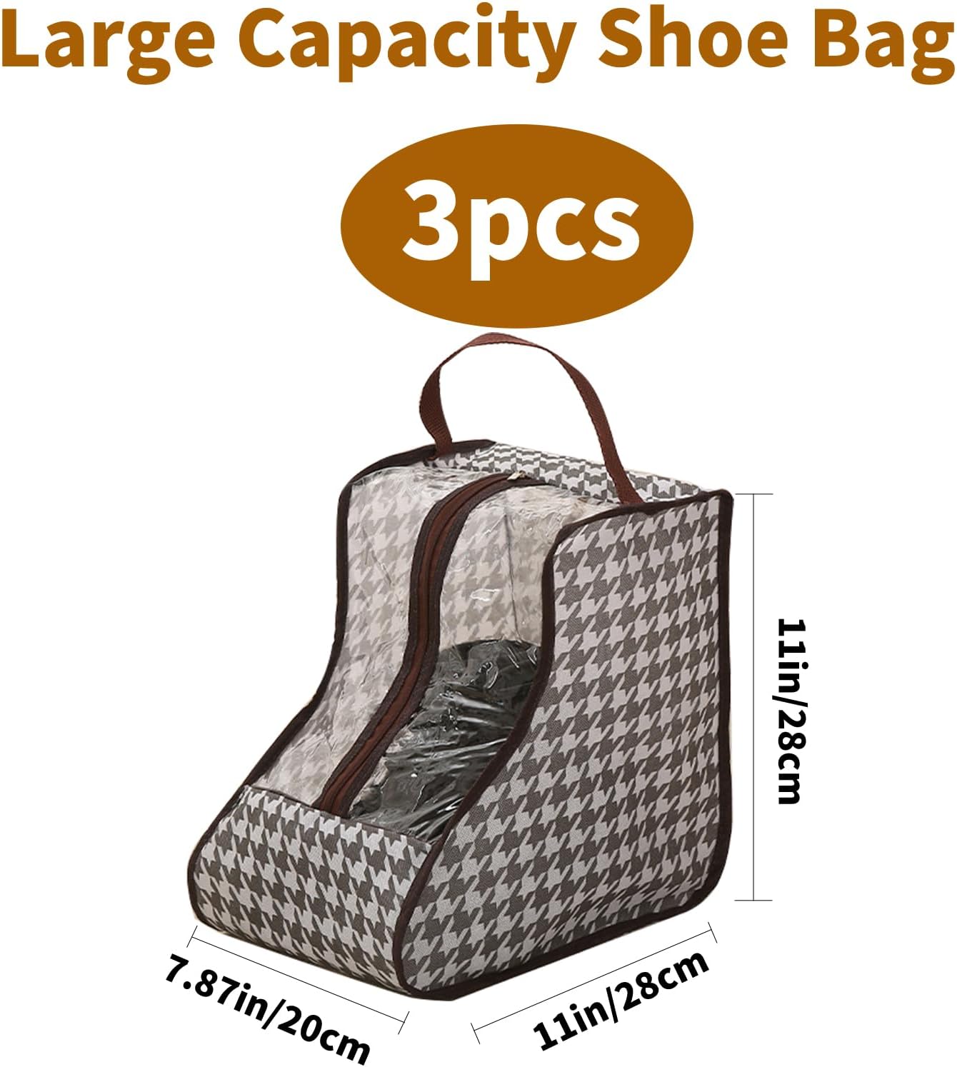 Lot De 3 Sacs Rangement Bottes Imperméables - Organisateur Chaussures PVC Transparent - Pour Voyage Ou Maison - 4