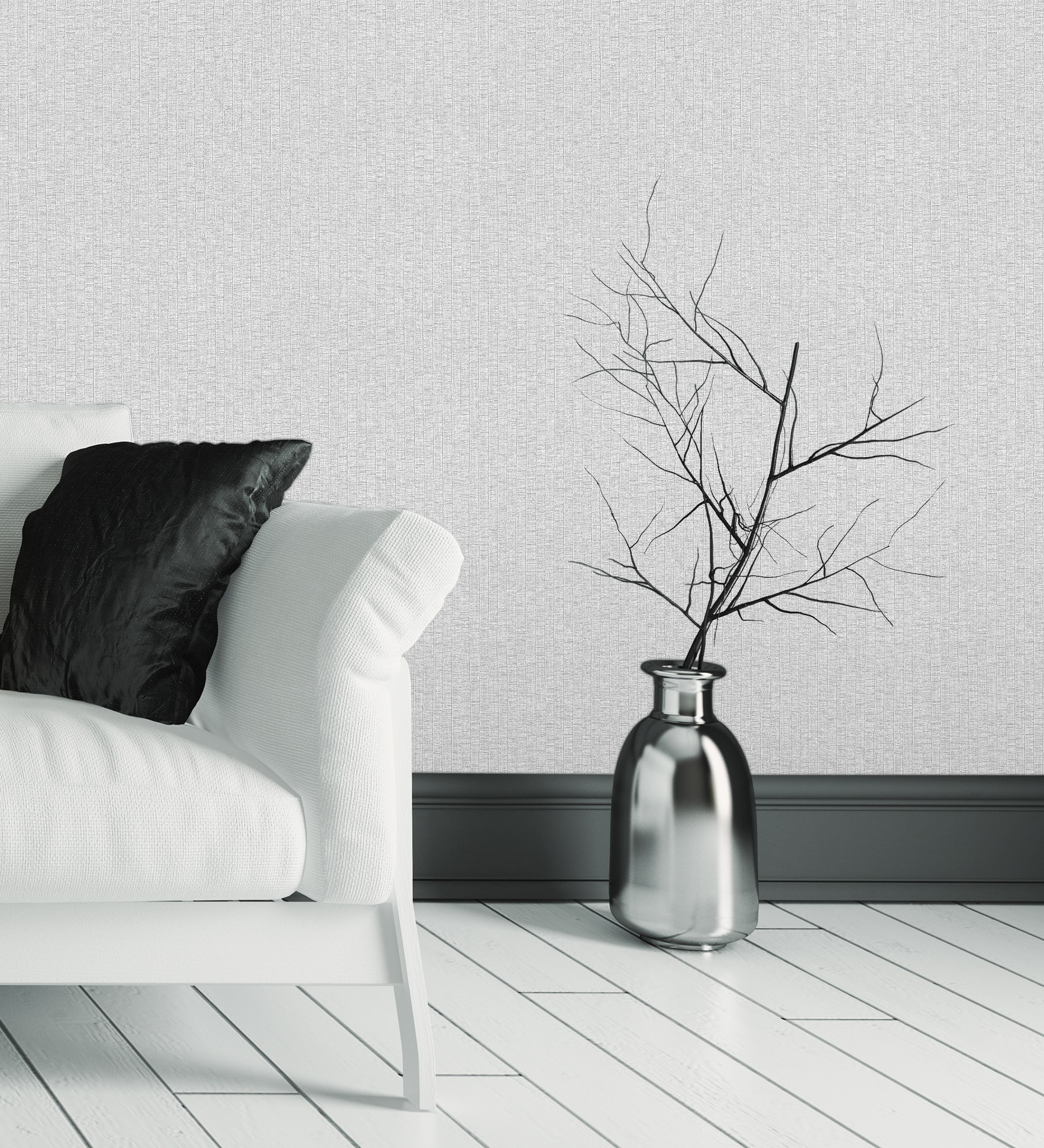 Papel pintado vinílico lavable con detalles metalizados en relieve - bangalore 680988 de gaulan - rollo de 10 m x 1,06 m