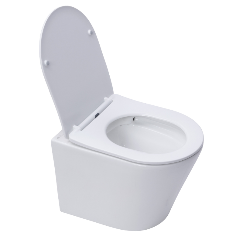 Pack WC Bâti-support sol mur + WC SAT Infinitio sans bride + Abattant SoftClose + Plaque noire (VCNINFI4) - 3