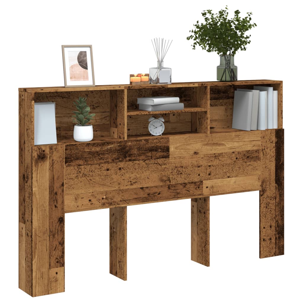 Cabecero armario madera ingeniería envejecida 160x19x103,5 cm cfw48366
