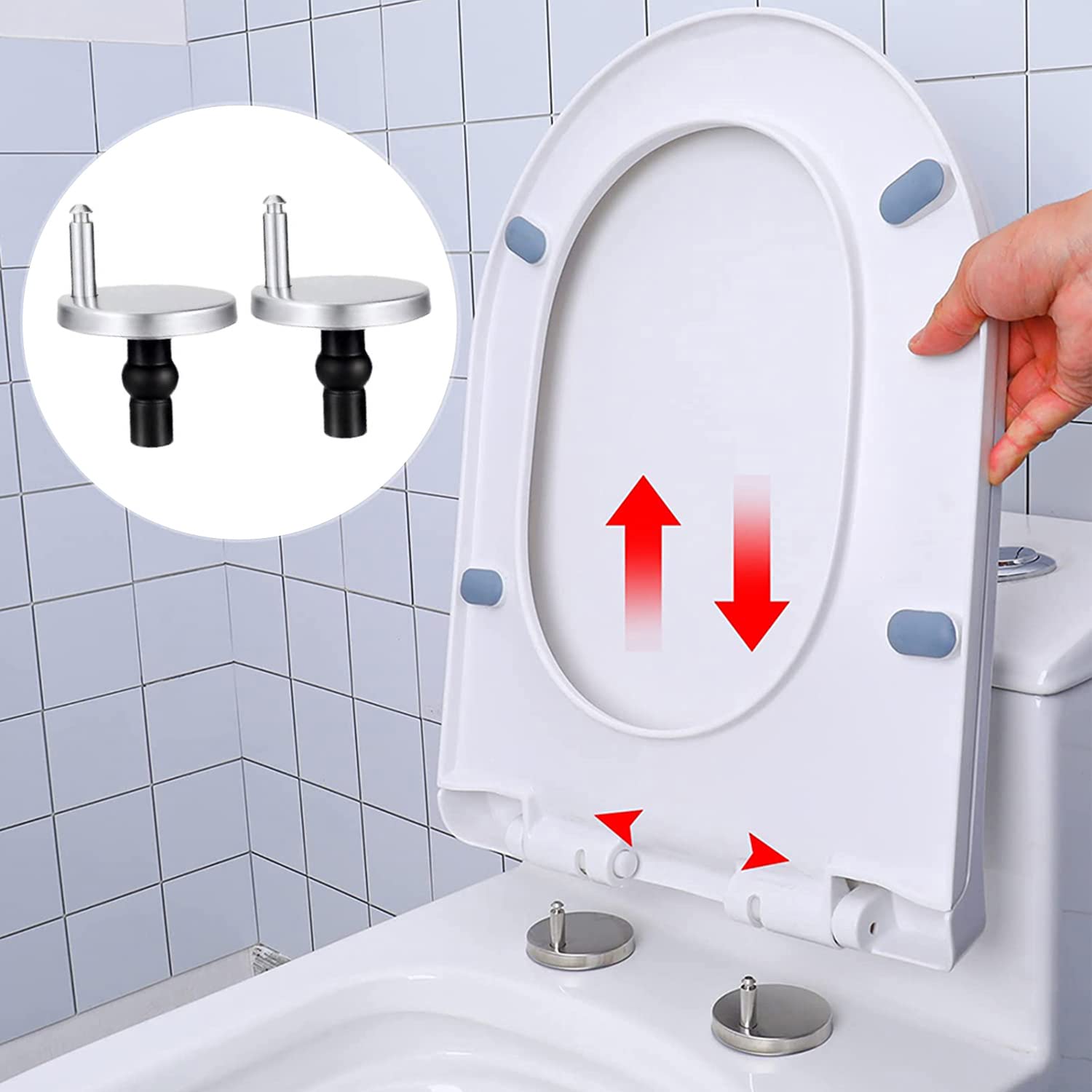 Siège Toilette Frein Chute Abattant WC Soft Close Forme D - UF - Frein De Chute - Capacité 200kg - Facile à Nettoyer Abattant Frein De Chute