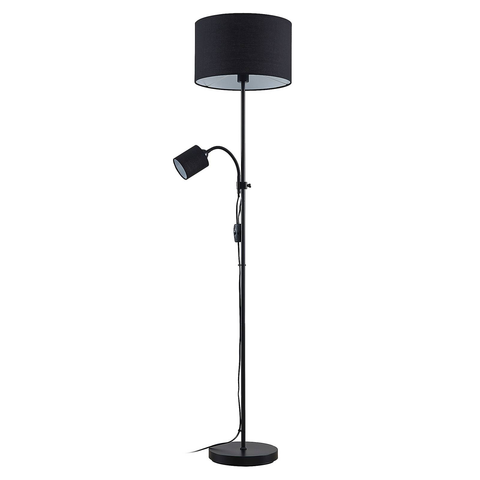 Lindby Melanie lampadaire avec liseuse noir, Lampadaire Sur Pied, Lampe ...