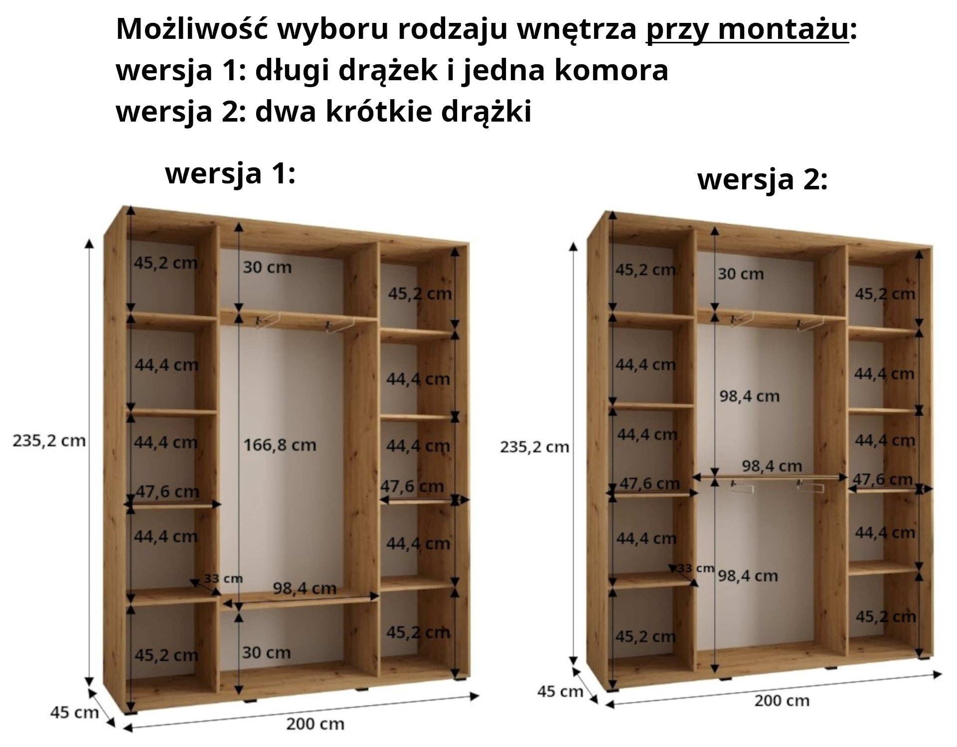 Szafa przesuwna wysoka Davos 12 200 x 45 x 235,2 cm czarny + czarny + u. czarny - Abiks Meble - 5
