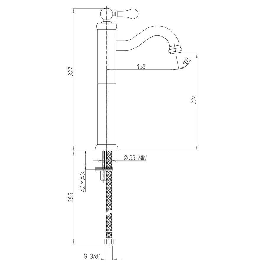 Miscelatore per lavabo a bacinella in colore bronzo stile retrò Piralla Como 0TOF3493A21 - Bronzo - 5