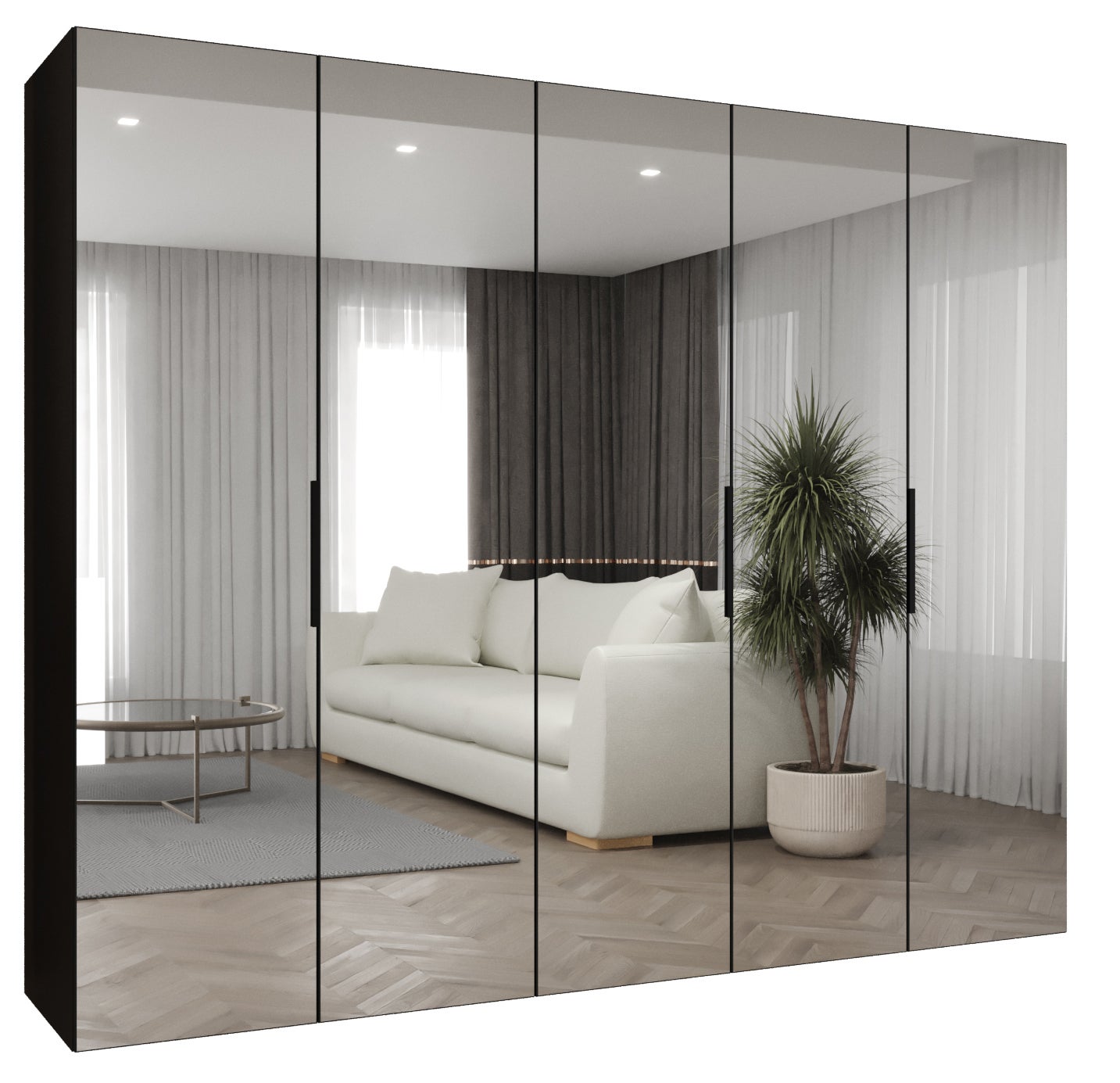 Szafa uchylna otwierana Marbella 3 250 x 52 x 202 cm czarny + u. czarny Abiks Meble