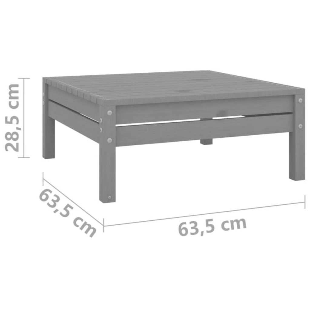 Salon de jardin 7 pcs Gris Bois de pin massif 26 - 7