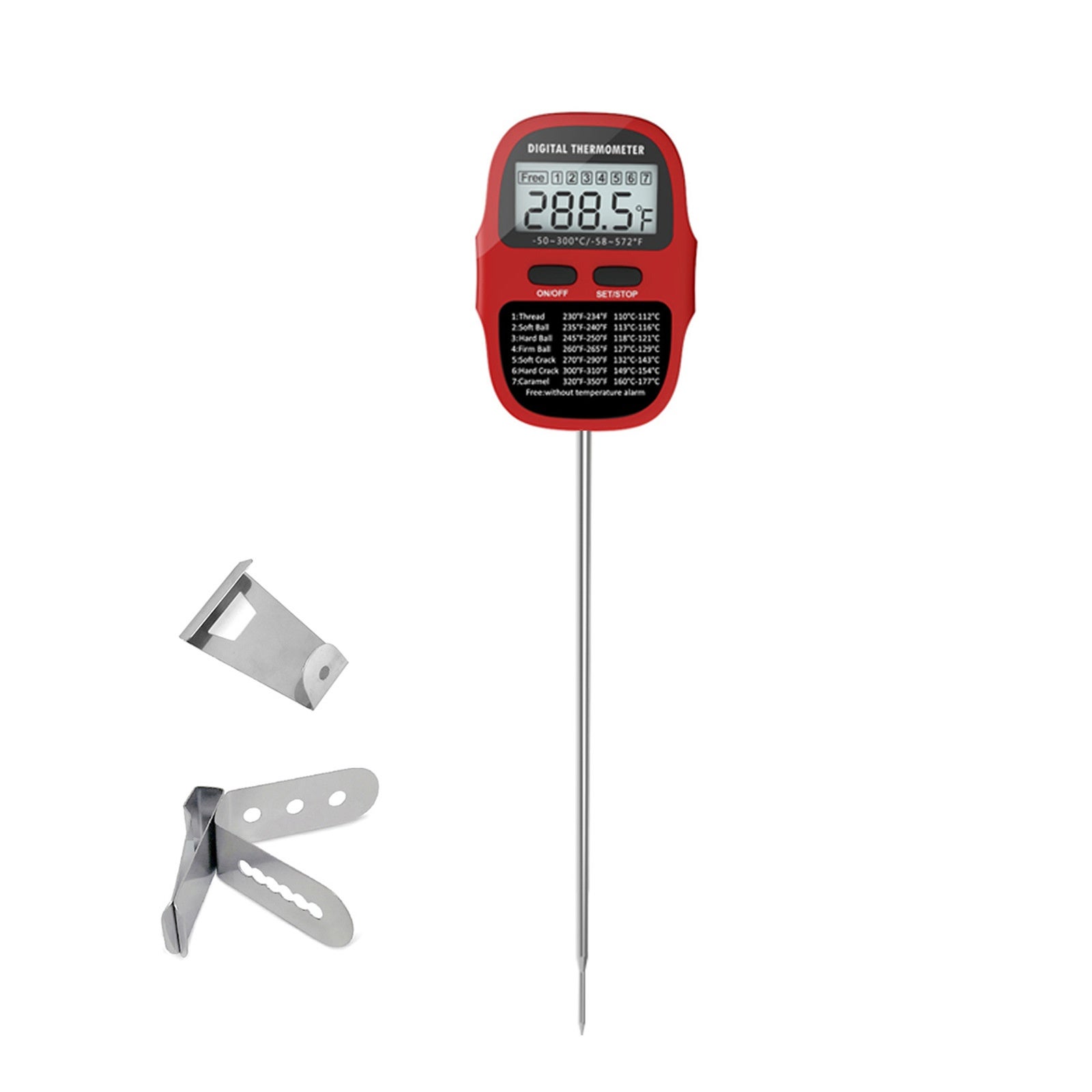 Thermomètre Numérique à Sonde Rotative 180° – Acier Inox Pour Friture, Barbecue, Bonbons, Cuisson Précise -50°C à 300°C