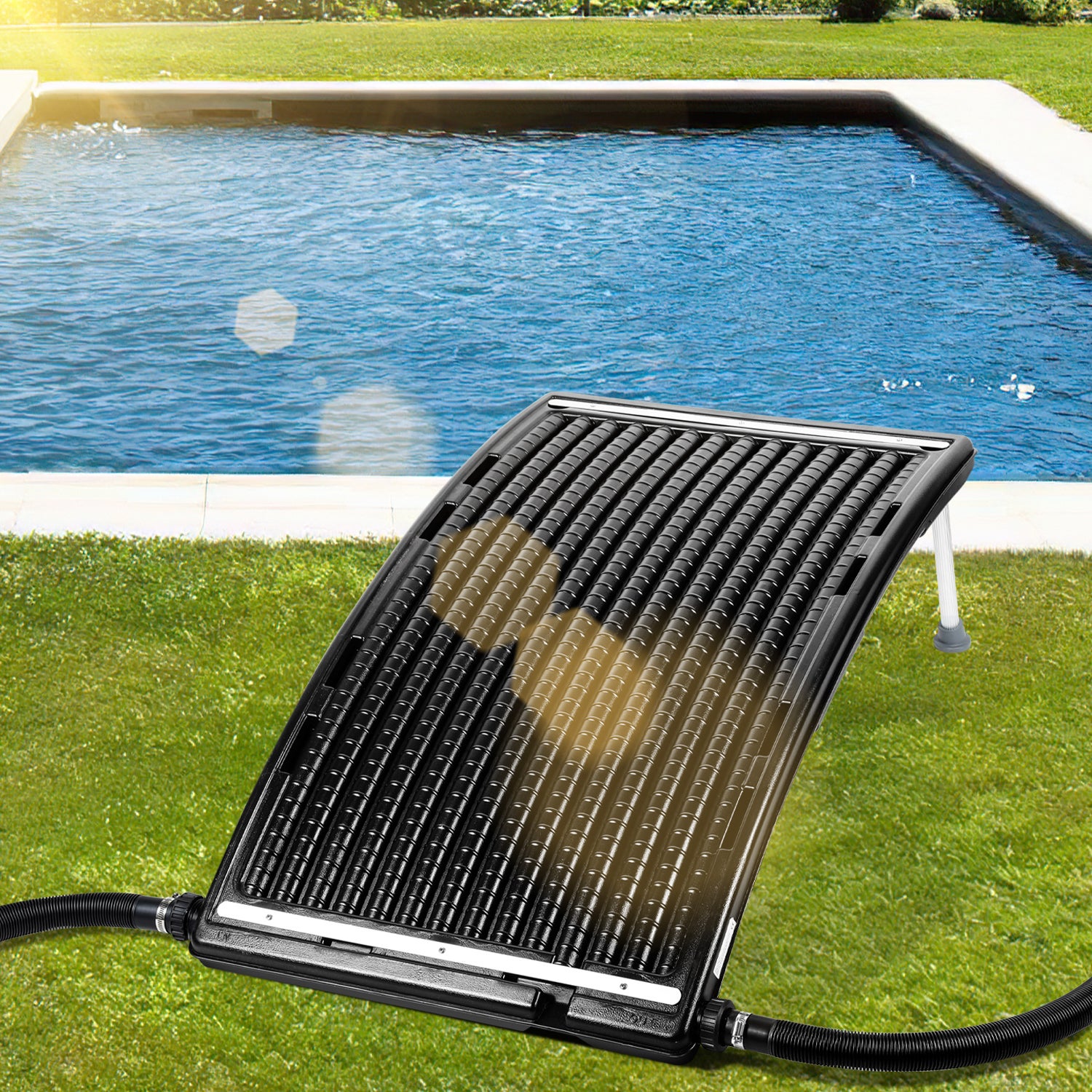 Chauffage solaire Tapis chauffant de piscine Chauffage de piscine noir — free download