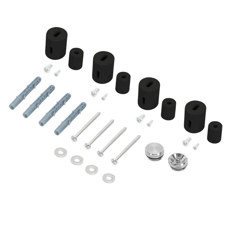 Wspornik LuxeBath do grzejników dekoracyjnych, czarny matowy, do modeli prostych, material montazowy, zestaw montazowy, zestaw montazowy, wspornik