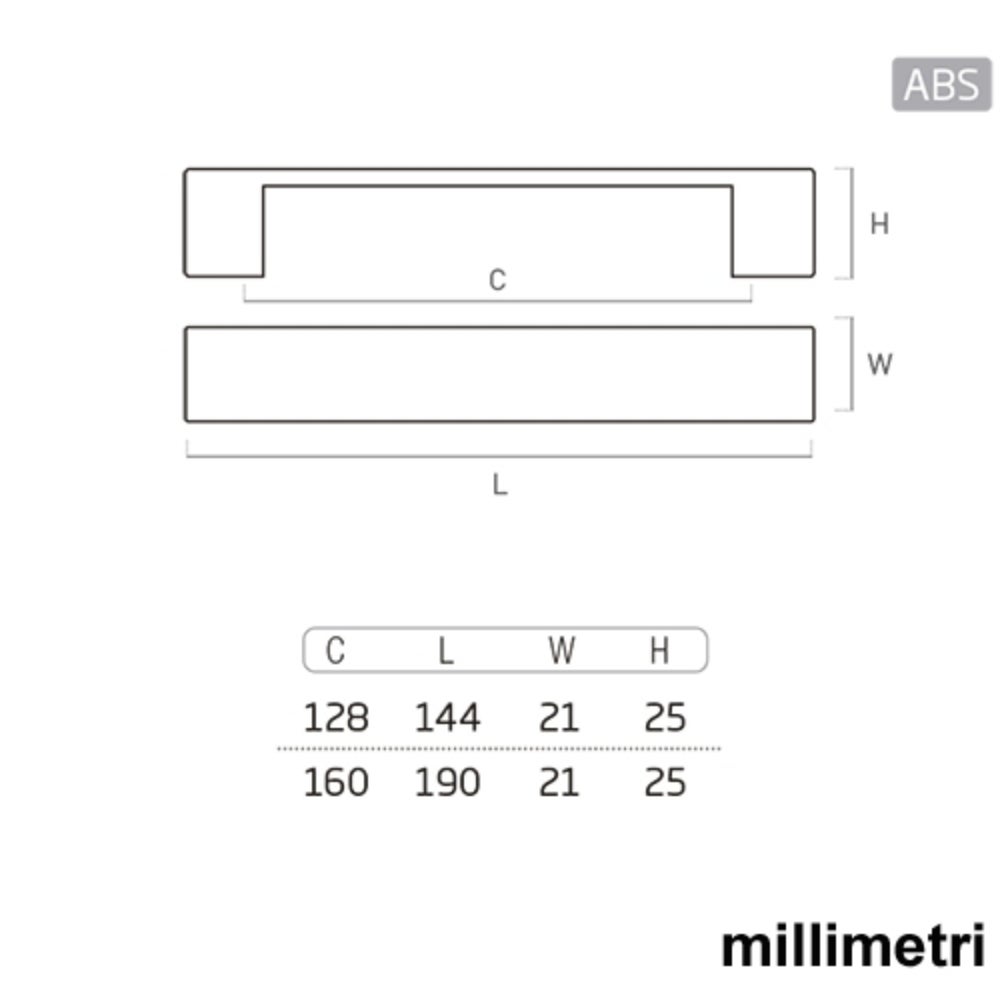 6 Un. TIRADOR Asa Mueble resina plástica ABS negro mate Puerta Armario COCINA - Distancia tornillos 128MM - 7
