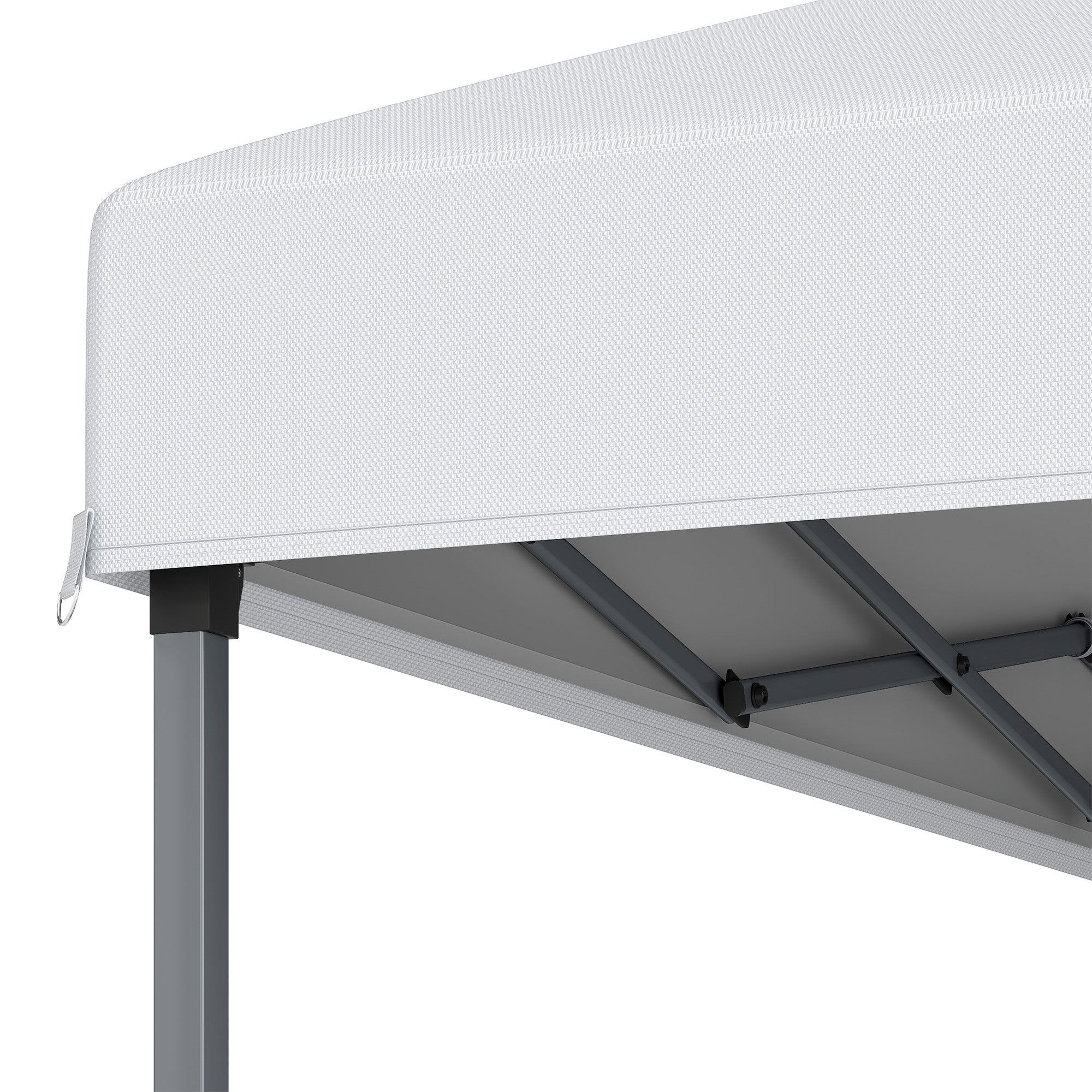 Tonnelle pliante avec dispositif de protection, réglable en hauteur, 3 x 3 m, blanche - 9