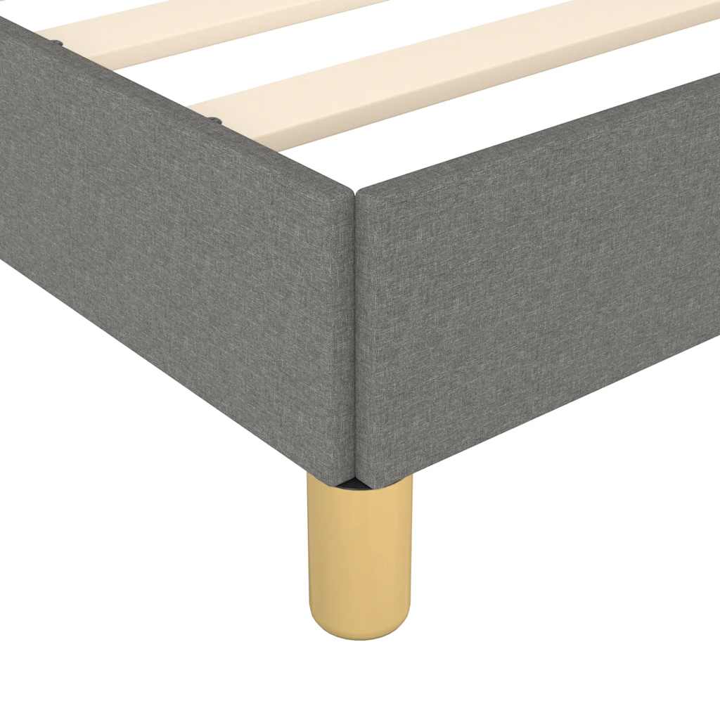 Cadre de lit sans matelas gris foncé 120 x 190 cm tissu - 7