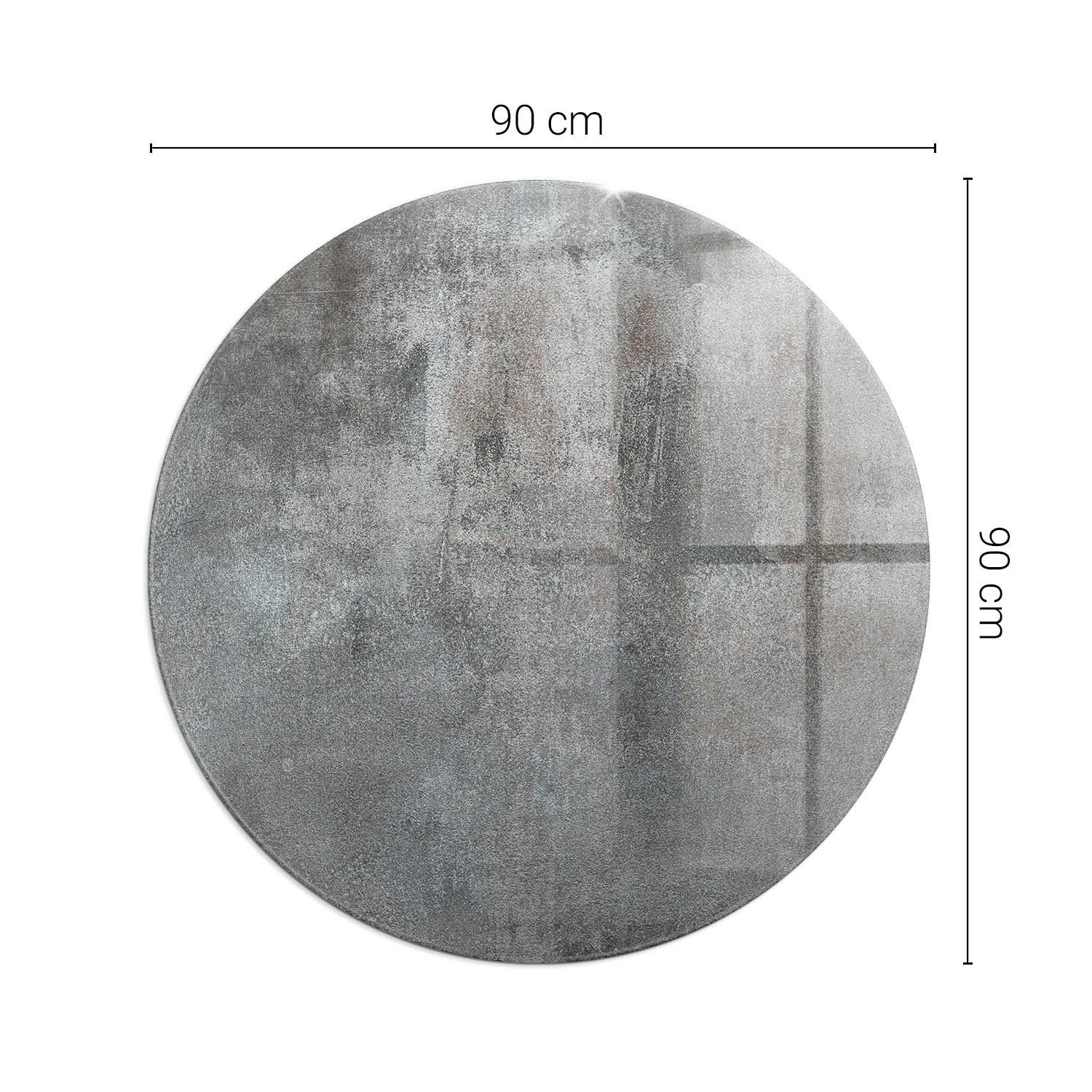 Okragła podkładka na podłogę ze szkła hartowanego - fi 90 cm - Tekstura surowej powierzchni - TULUP - 2