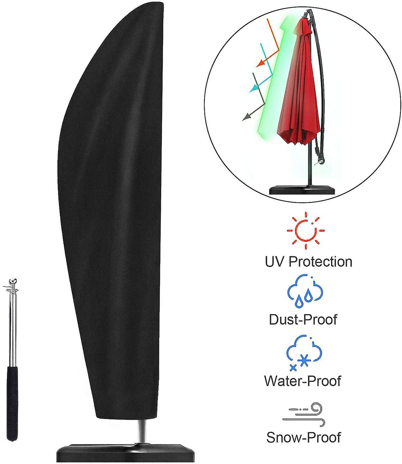 Housse de parasol, housse de parasol avec support, housse de protection imperméable et anti-UV, 205CM：57*48*25cm - 2