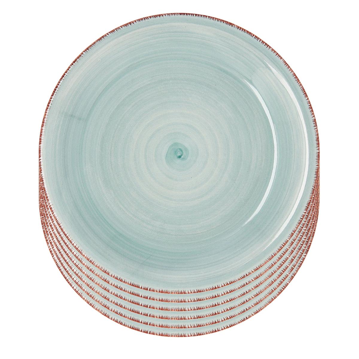 Quid Set 6 Platos Postre Ceramicos 19Cm Vita Aqua, Apto Microondas Turquesa , Leroy Merlin