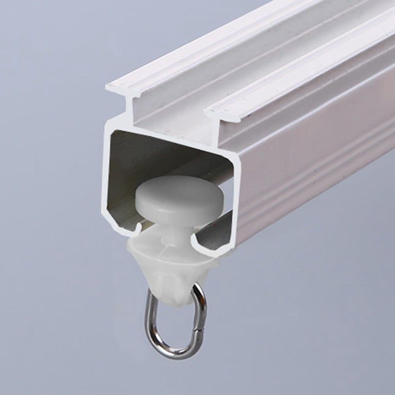 100 Pièces Blanc Rail Glisseur Crochet de Rideau Poulie à Rideaux en Plastique Rail Rideau pour Fenêtre et Rideau de Douche Porte - 4
