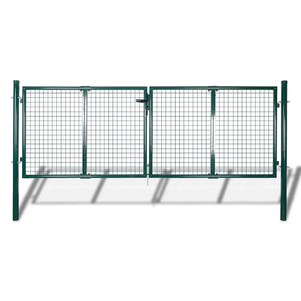 Vidaxl Puerta De Valla De Acero 300 X 100 Cm Verde , Leroy Merlin