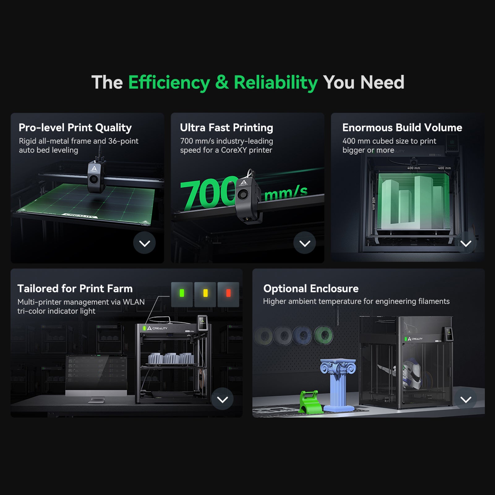 La stampante 3D ENDER-5 MAX è dotata di livellamento automatico, una velocità di stampa di 700 mm/s ed è compatibile con filamenti da 175 mm - 4