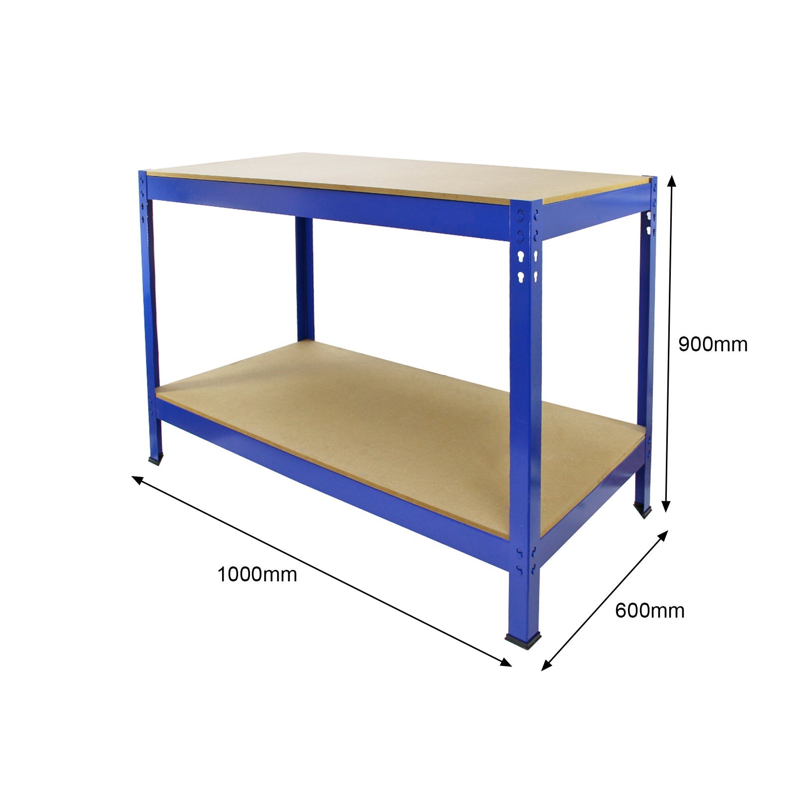 Etabli de Travail Q-RAX Bleu 100cm Bricolage Rangement Atelier MDF Table de Travail Garage 400KG Max Capacité 200Kg par - 5