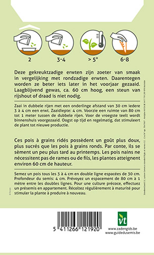 Pois Nains Merveille De Kelvedon - Ca. 50 gr (Livraison Gratuite) - 2