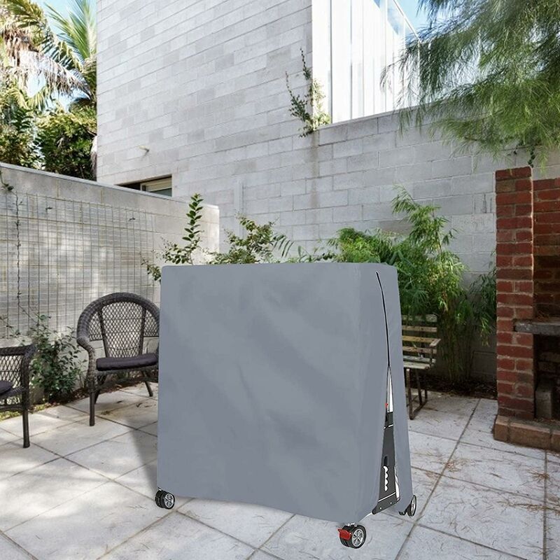 Housse pour Table De Ping Pong, Étanche Résistance Au Vent Anti-UV Robuste Tissu Oxford Bâche De Protection De Table avec Fermeture À Glissière - 3