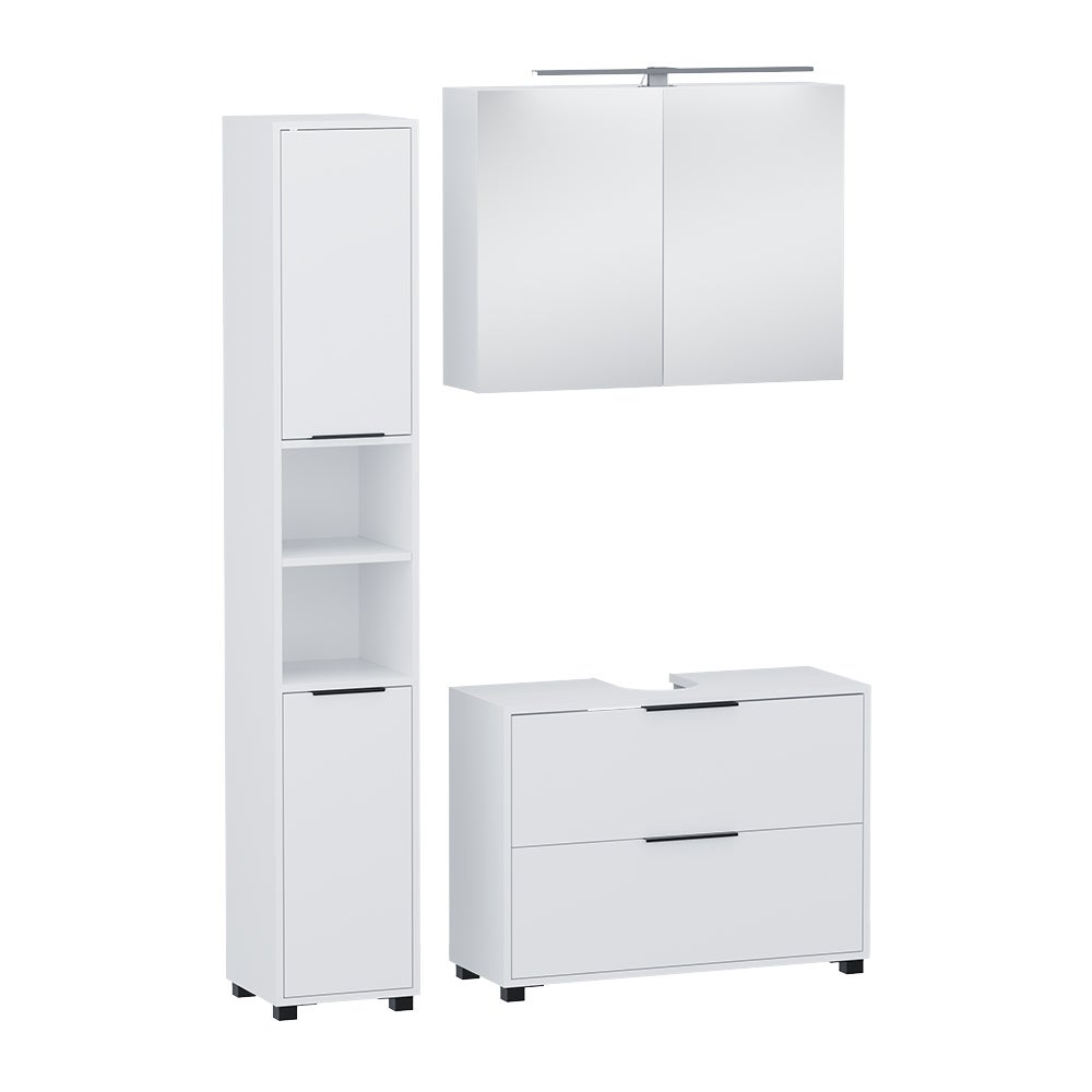 Vicco Zestaw mebli łazienkowych Alina, Biały, 3 części