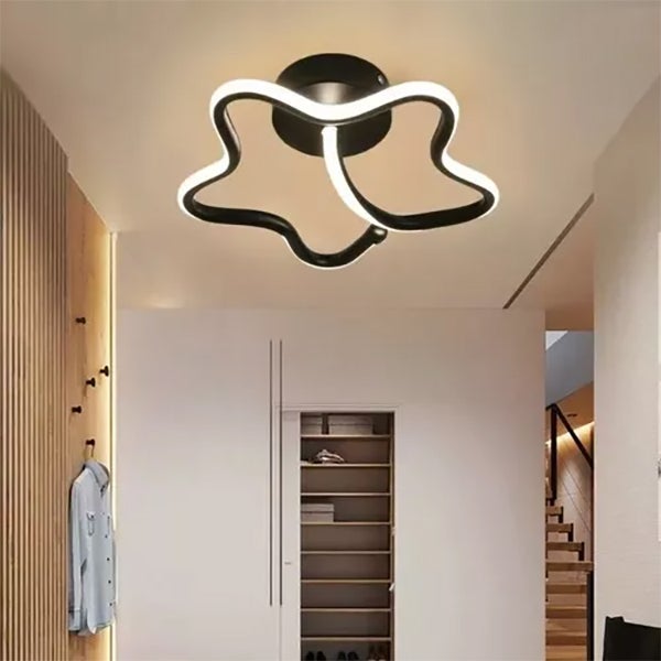 Plafon LED, nowoczesny plafon, kinkiet, oświetlenie dekoracyjne, ciepłe światło 3000K (czarny)
