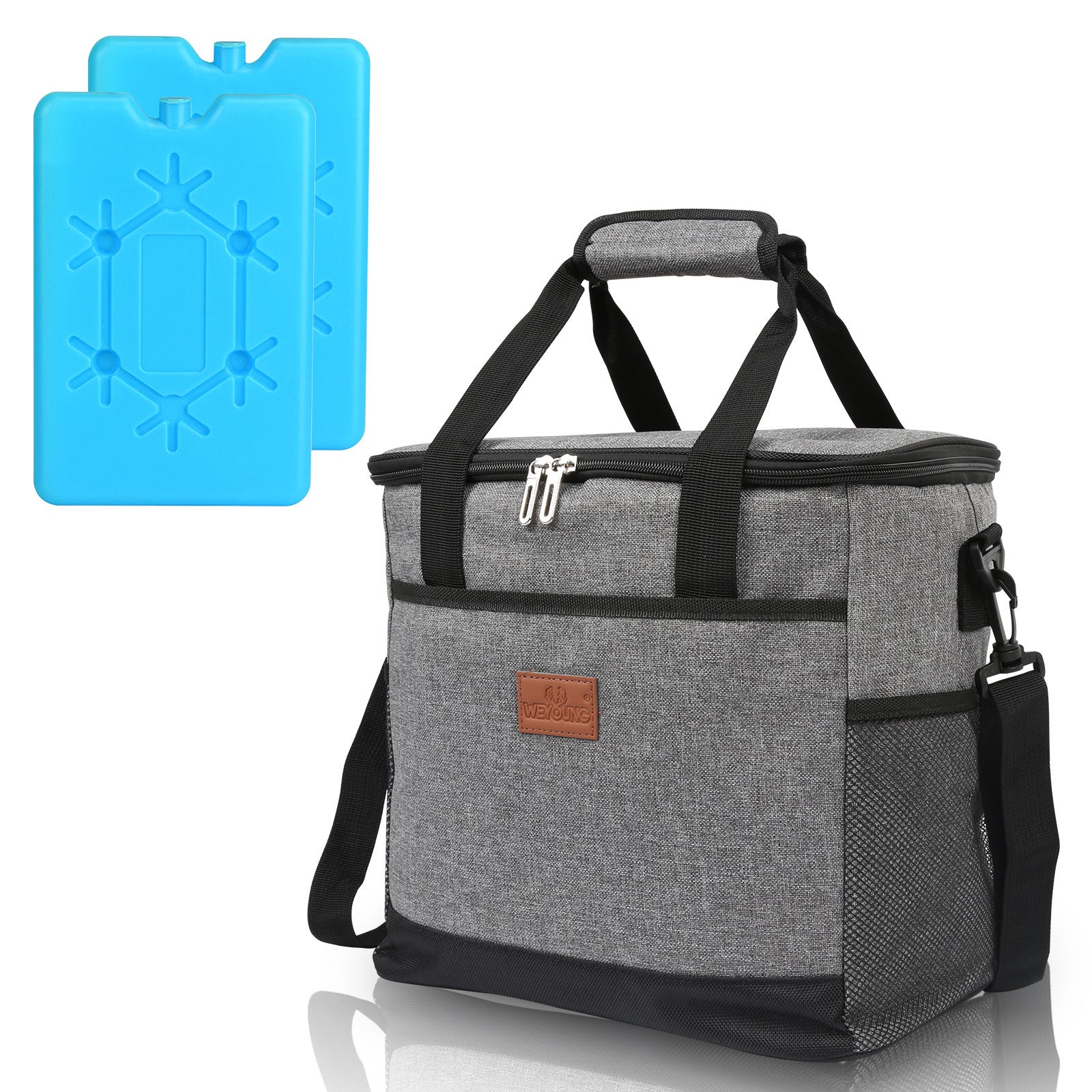 Sac isotherme 15l - bolsa de almuerzo impermeable - pligable - gran capacidad para trabajo, viaje, playa, picnic, camping - gris