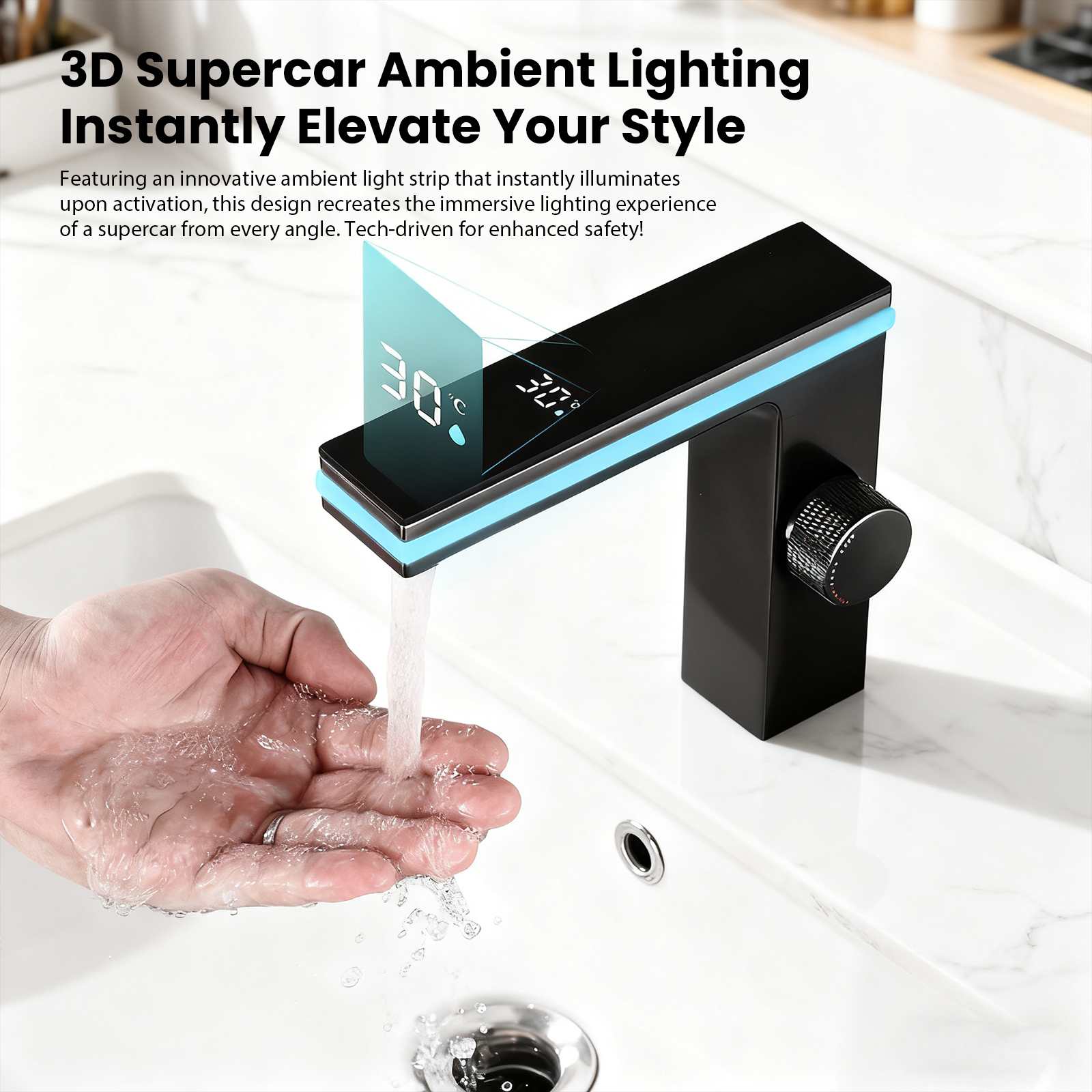 Bateria LED 3D Supercar Luksusowa z Mosiądzu z Miękkim Strumieniem i Płynną Regulacją - 5