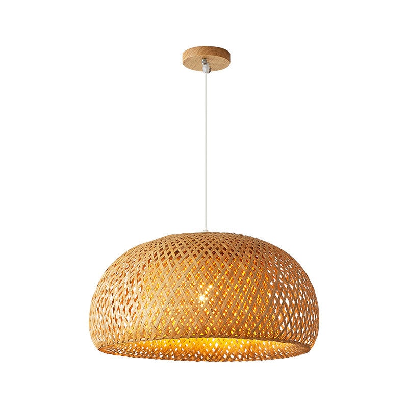 Ręcznie pleciona lampa sufitowa z rattanu 30 cm, styl azjatycki, do domu, kuchni, salonu i restauracji, tworzy przytulną i zen atmosferę (bez żarówki)