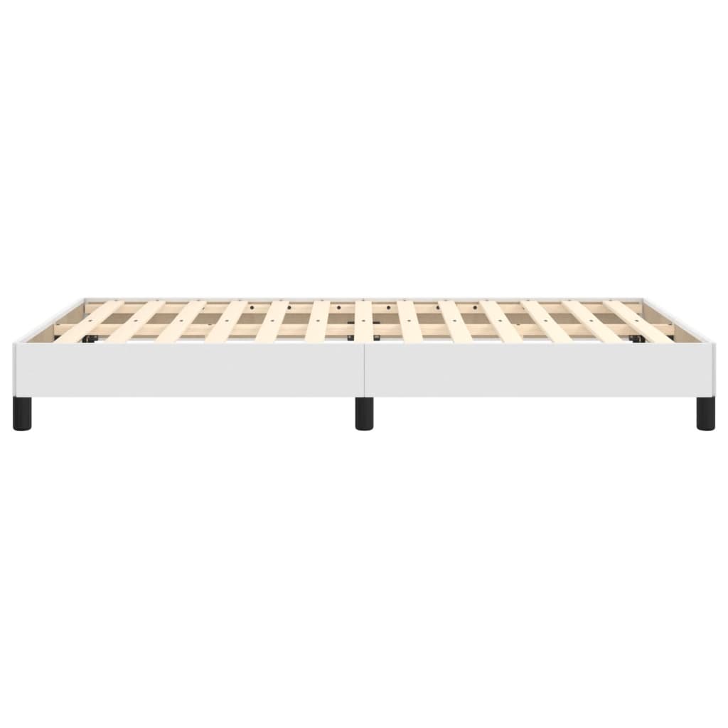 Cadre de lit sans matelas blanc 120 x 190 cm similicuir - 6