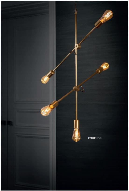 Lampa wisząca Sticks złota 5xE27x60W wym: 120 x 73 x 73 cm metal Nowodvorski Lighting - 2