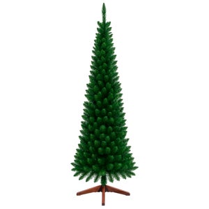 Albero Di Natale XONE 210 Cm Slim Verde - 2700 LED Integrati, Apertura A Ombrello, Rami PE+PVC