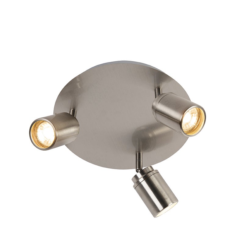 Nowoczesny reflektor łazienkowy stalowy 3-światłowy IP44 - Ducha