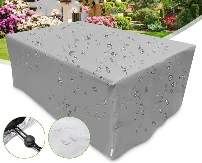 Copertura per mobili da giardino Copertura per mobili realizzata in tessuto Oxford 600D, impermeabile, antipioggia, antipolvere e resistente ai raggi | Leroy Merlin Copertura per mobili da giardino Copertura per mobili realizzata in tessuto Oxford 600D, impermeabile, antipioggia, antipolvere e resistente ai raggi | Leroy Merlin